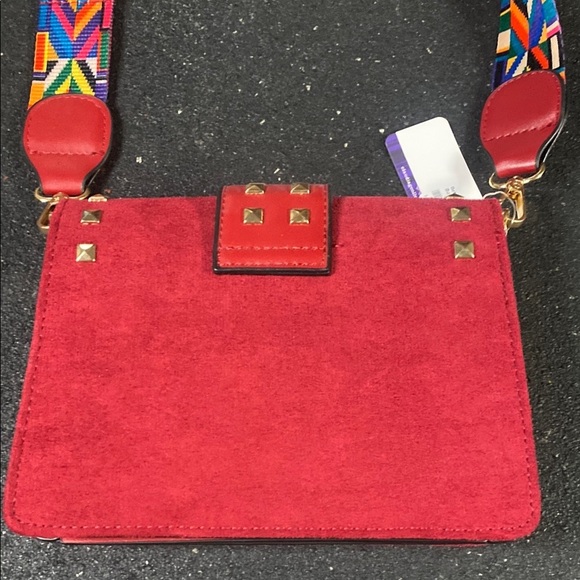 Claudia G Stylish Red Studded Crossbody Purse - Picture 7 of 9